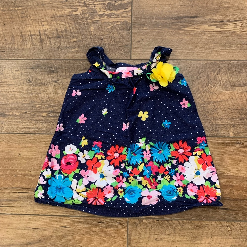 Sophie Rose Navy Floral Dress, 12 months